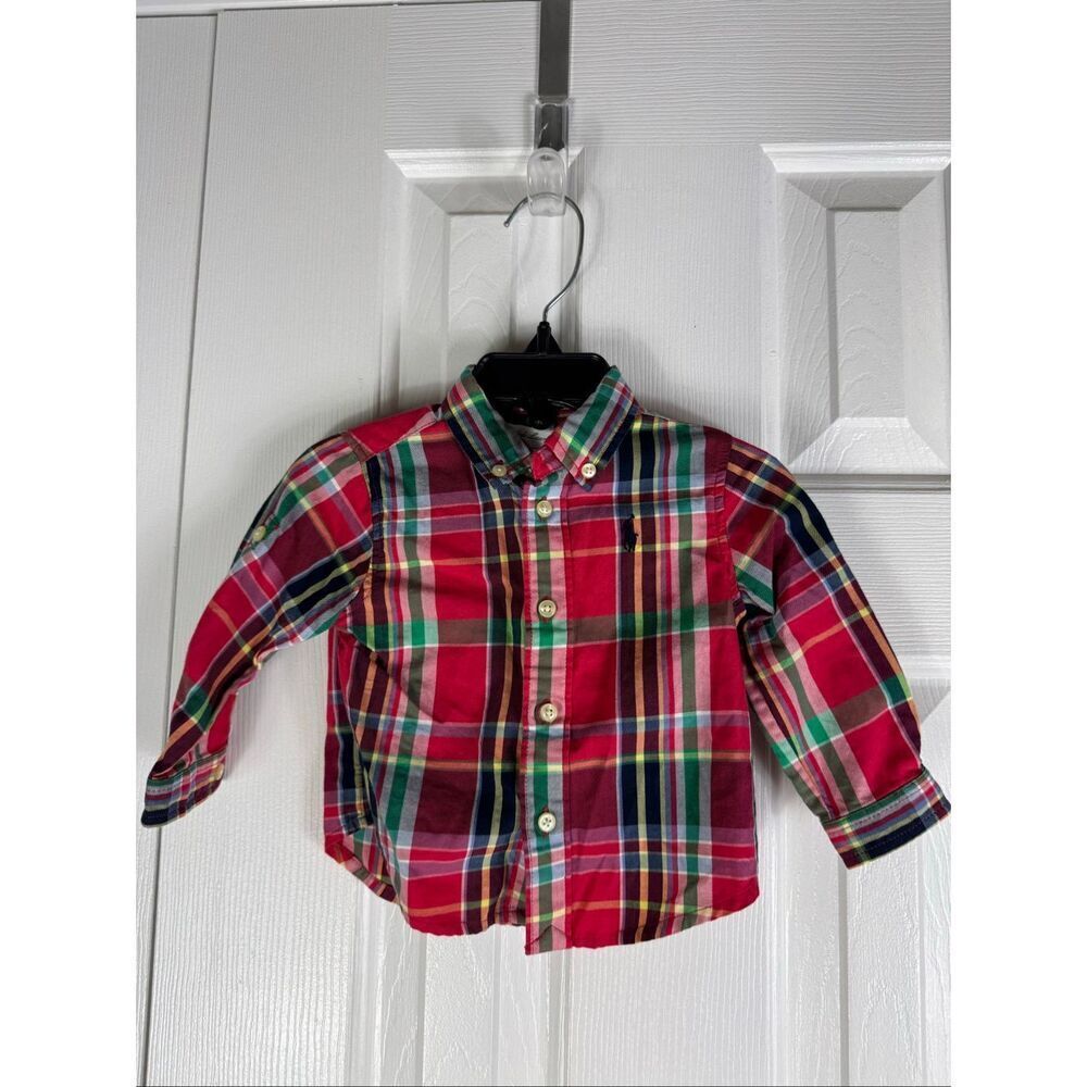 Ralph Lauren Boys Plaid Button Front Shirt 6m